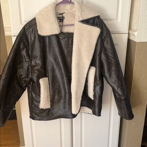 PrettyLittleThing Black and Cream Jacket